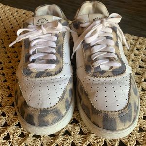 Loeffler Randall White and Tan Sneakers